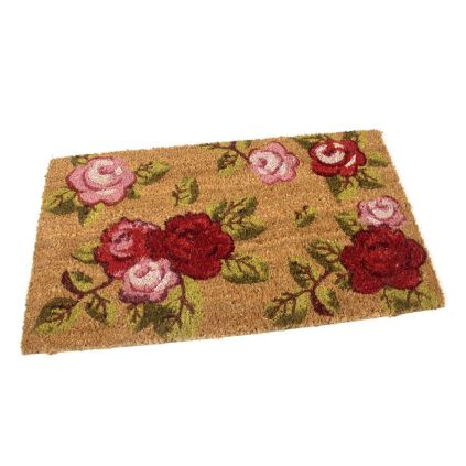 Kokosová čisticí rohož Roses 35 x 60 x 1,7 cm, hnědá