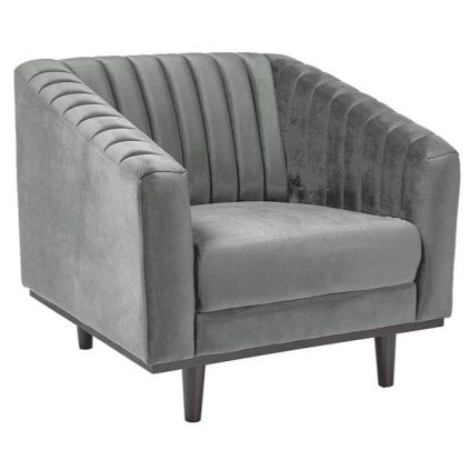 Křeslo Asprey Velvet, šedá / černá