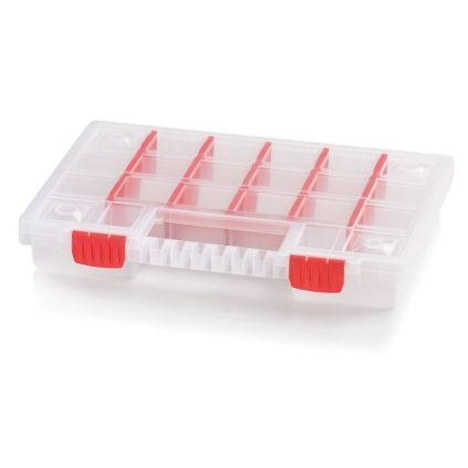 Kufříkový organizér 34,4 × 24,9 × 5 cm, přepážky, růžová