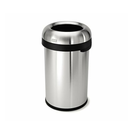 Kulatý otevřený koš 80 l, matná ocel, nerez