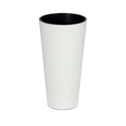 Květináč ECO WOOD, 20 cm, kulatý, bílá