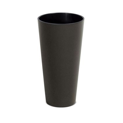 Květináč ECO WOOD, 25 cm, kulatý, tmavě hnědá
