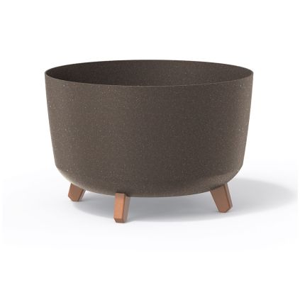 Květináč s nožkami ECO WOOD, 23,5 cm, tmavě hnědá