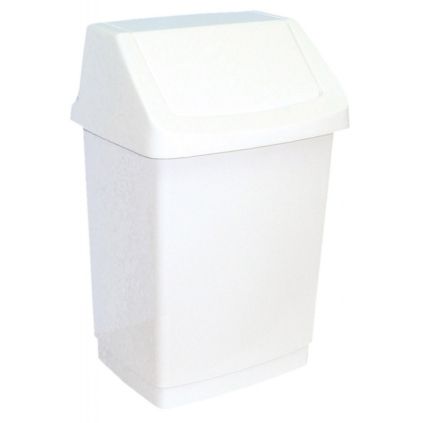 Odpadkový koš s víkem plastový 50 l, bílá