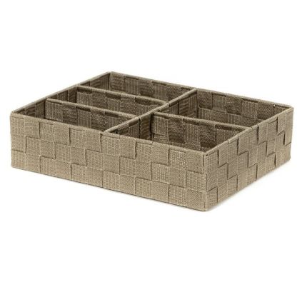 Organizér Compactor TEX 32 x 25 x 8 cm, 5 dílů, světle hnědá