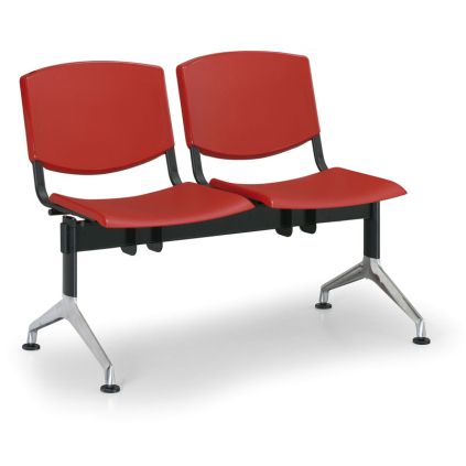 Plastová lavice Design, 2-sedák, červená