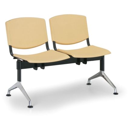 Plastová lavice Design, 2-sedák, žlutá