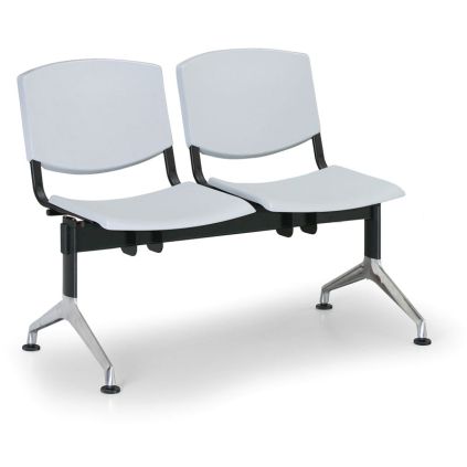 Plastová lavice Design, 2-sedák, šedá