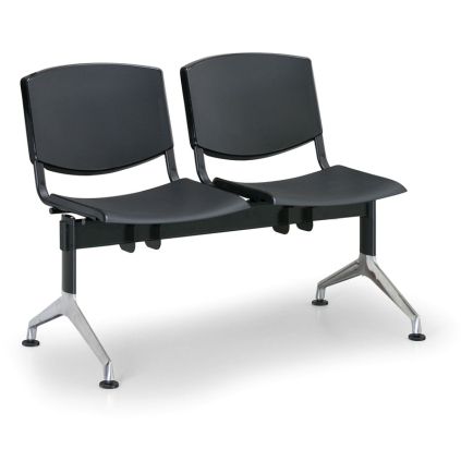 Plastová lavice Design, 2-sedák, černá