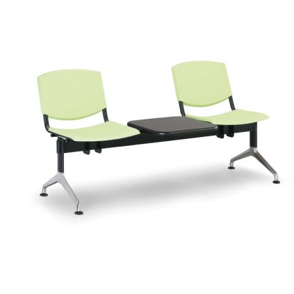Plastová lavice Design, 2-sedák + stolek, zelená