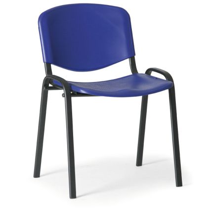 Plastová židle ISO - černé nohy, modrá