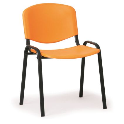 Plastová židle ISO - černé nohy, oranžová