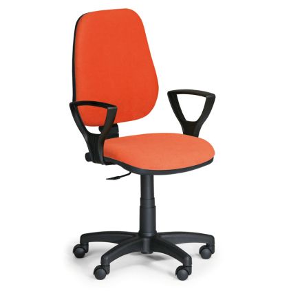 Pracovní židle Comfort KP s područkami, oranžová