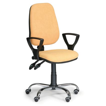 Pracovní židle Comfort SY s područkami, žlutá