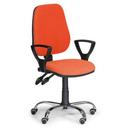 Pracovní židle Comfort SY s područkami, oranžová