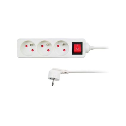 Prodlužovací kabel 3Z - 10m, vypínač, bílá