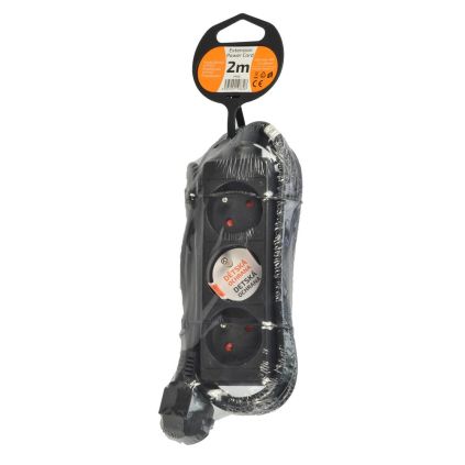 Prodlužovací kabel 3Z - 2m, černá