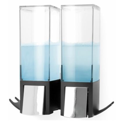 Dávkovač mýdla Compactor Edge, 2 x 500 ml, černá