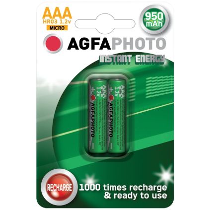 Přednabitá baterie AgfaPhoto AAA, 950 mAh 1,2 V, blistr 2 ks, nabíjecí