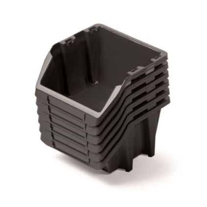 Sada 6 úložných boxů po 21,4 × 19,8 × 13,3 cm, černá