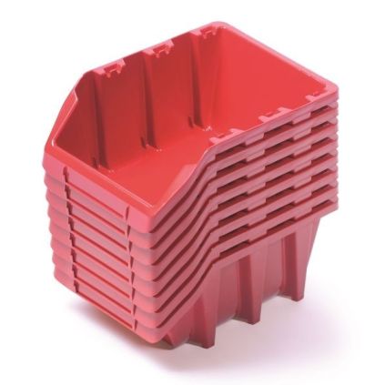 Sada 8 úložných boxů po 16 × 9,8 × 7 cm, červená