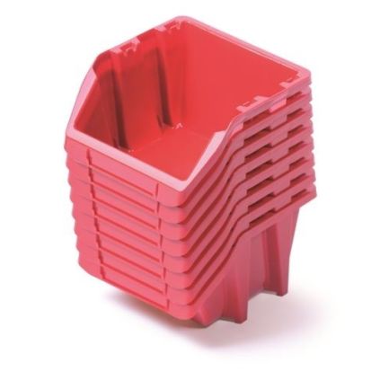 Sada 8 úložných boxů po 14,4 × 11,8 × 8,4 cm, červená