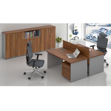 Sestava kancelářského nábytku Visio LUX 1, ořech