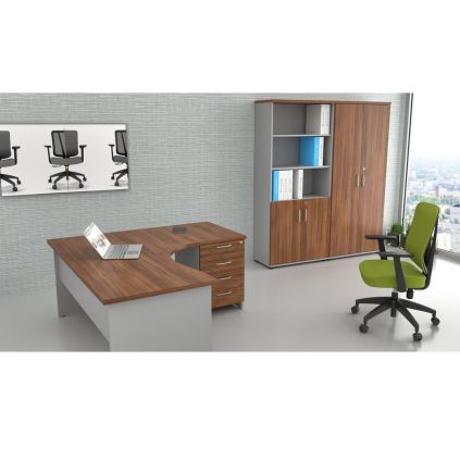 Sestava kancelářského nábytku Visio LUX 4, ořech