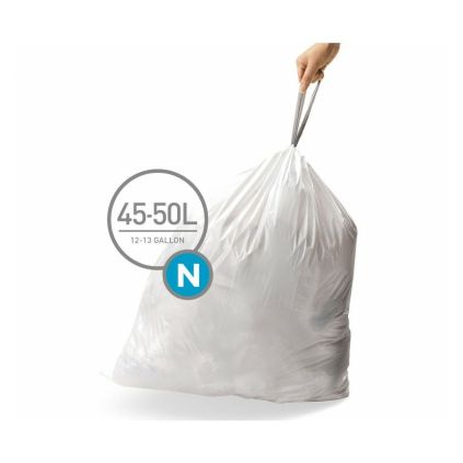 Stahovací sáčky na odpadky 45-50 l, typ N - 20 ks, bílá