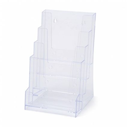 Stojánek na letáky formátu A5, 4 kapsy, čirá