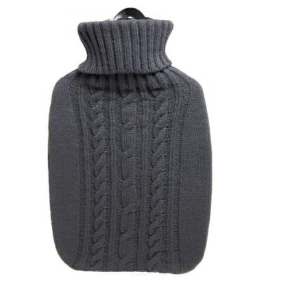 Termofor Hugo Frosch Classic pletený obal, 1,8 l, tmavě šedá