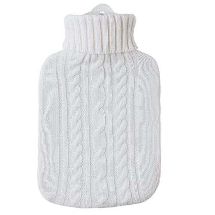 Termofor Hugo Frosch Classic pletený obal, 1,8 l, bílá