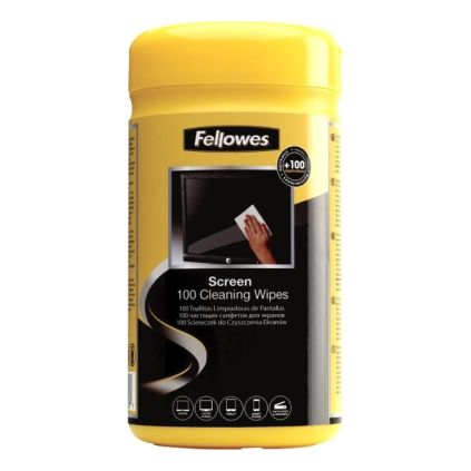 Utěrky Fellowes na obrazovky monitorů - 100 ks/bal, žlutá