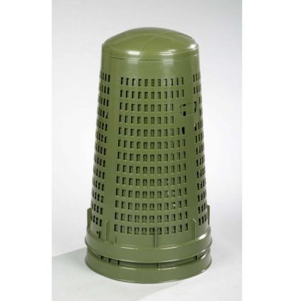 Venkovní odpadkový koš - plastový, 120 l, zelená
