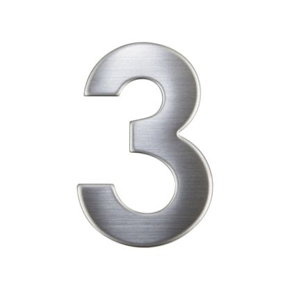 Domovní číslo "3", RN.75L, nerez