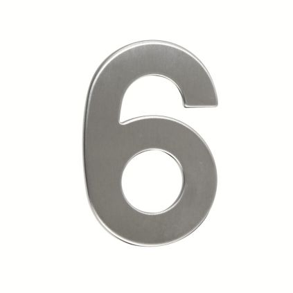 Domovní číslo "6", RN.95L, nerez