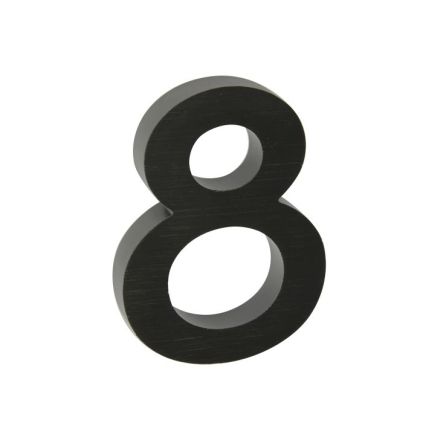 Domovní číslo "8", RN.100LV, broušené, černá