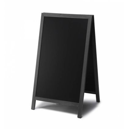 Dřevěné áčko s křídovou tabulí 68 x 120 cm, černá