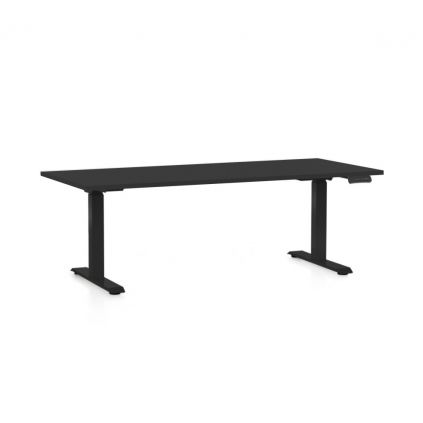 Výškově nastavitelný stůl OfficeTech C, 180 x 80 cm, černá podnož, černá
