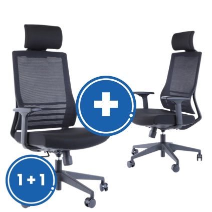 Kancelářská židle Claudio 1 + 1 ZDARMA, černá