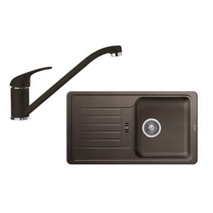Dřez Blanco Favos Mini + baterie Daras, hnědá