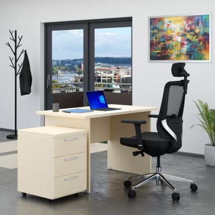 Sestava kancelářského nábytku Visio 1, 120 cm, javor