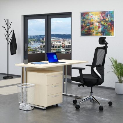 Sestava kancelářského nábytku Visio 1, 140 cm, javor