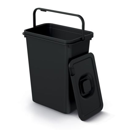Závěsný odpadkový koš, 10 l, černá