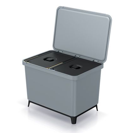 Odpadkový koš, 2 x 23 l, šedá