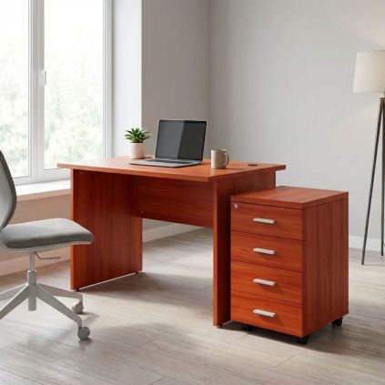 Sestava kancelářského nábytku SimpleOffice 1, 100 cm, třešeň