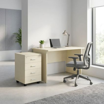 Sestava kancelářského nábytku SimpleOffice 1, 100 cm, bříza