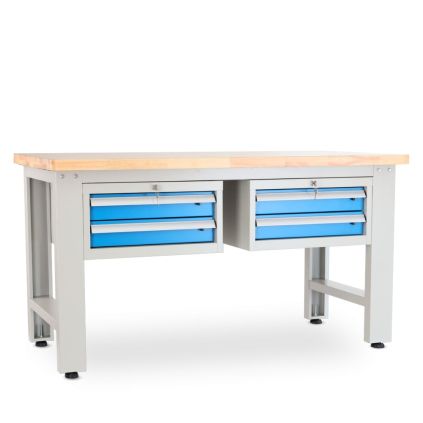 Dílenský stůl Solid OAK-22, 150 cm, 2 závěsné boxy, dub