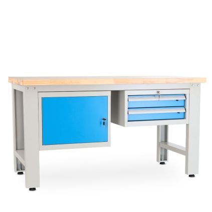 Dílenský stůl Solid OAK-12, 150 cm, 2 závěsné boxy, dub