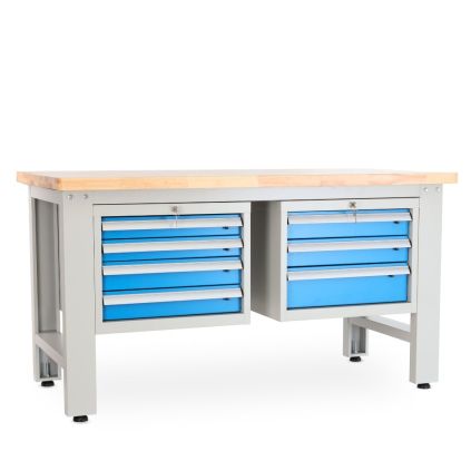 Dílenský stůl Solid OAK-43, 150 cm, 2 závěsné boxy, dub